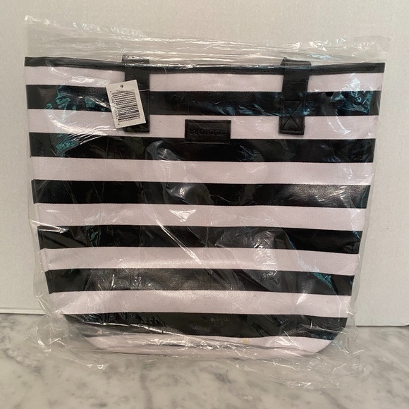Sephora Handbags - NWT Sephora Brand Logo Tote Bag Black White Stripe